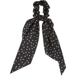 Clearance Gifi Chouchou noir à pois blanc en mousseline