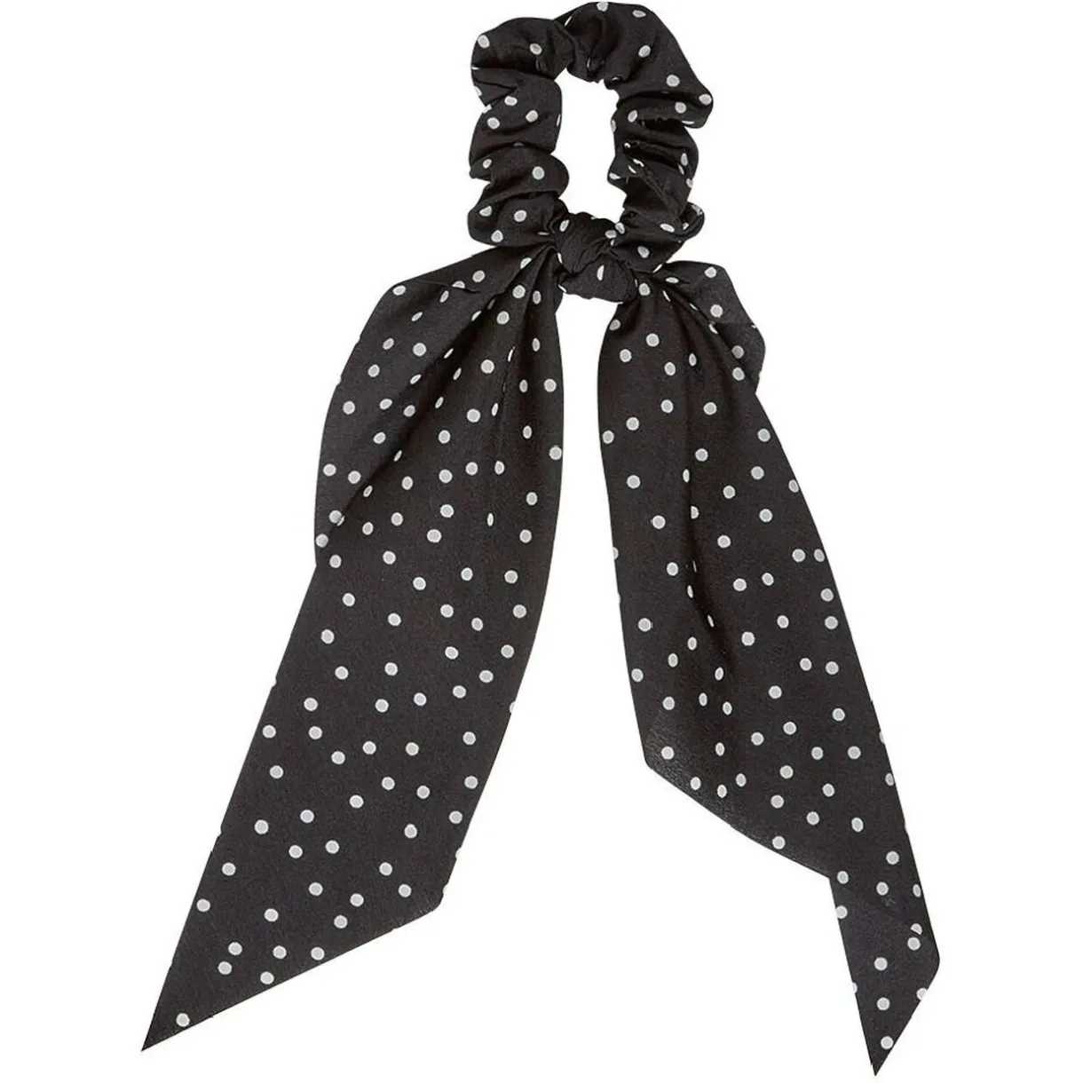 Clearance Gifi Chouchou noir à pois blanc en mousseline