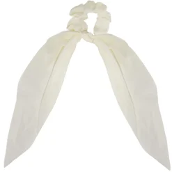 Hot Gifi Chouchou ruban long blanc ivoire effet satiné Ø7xL25cm