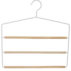 Rangement|Gifi Cintre 3 pantalons blanc et bois