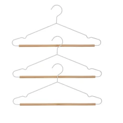 Rangement|Gifi Cintre blanc et bois x 3