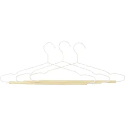 Rangement|Gifi Cintre en métal blanc et bois x3