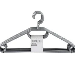 Rangement|Gifi Cintre en plastique gris aspect métal x10