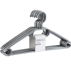 Rangement|Gifi Cintre en plastique gris aspect métal x10