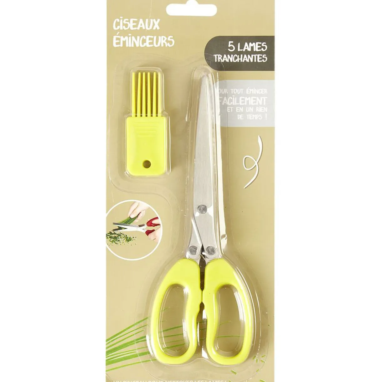 Ciseau éminceur à herbes + pinceau^Gifi Best