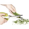 Ciseaux à herbes fraîches 5 lames tranchantes et peigne de nettoyage^Gifi Outlet