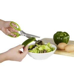 Ciseaux à herbes fraîches 5 lames tranchantes et peigne de nettoyage^Gifi Outlet