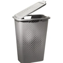 Entretien Du Linge|Gifi Coffre à linge ajouré gris 40 L
