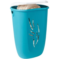 Entretien Du Linge|Gifi Coffre à linge Flora 40 L bleu