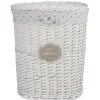 Rangement|Gifi Coffre à linge ovale osier tressé blanc