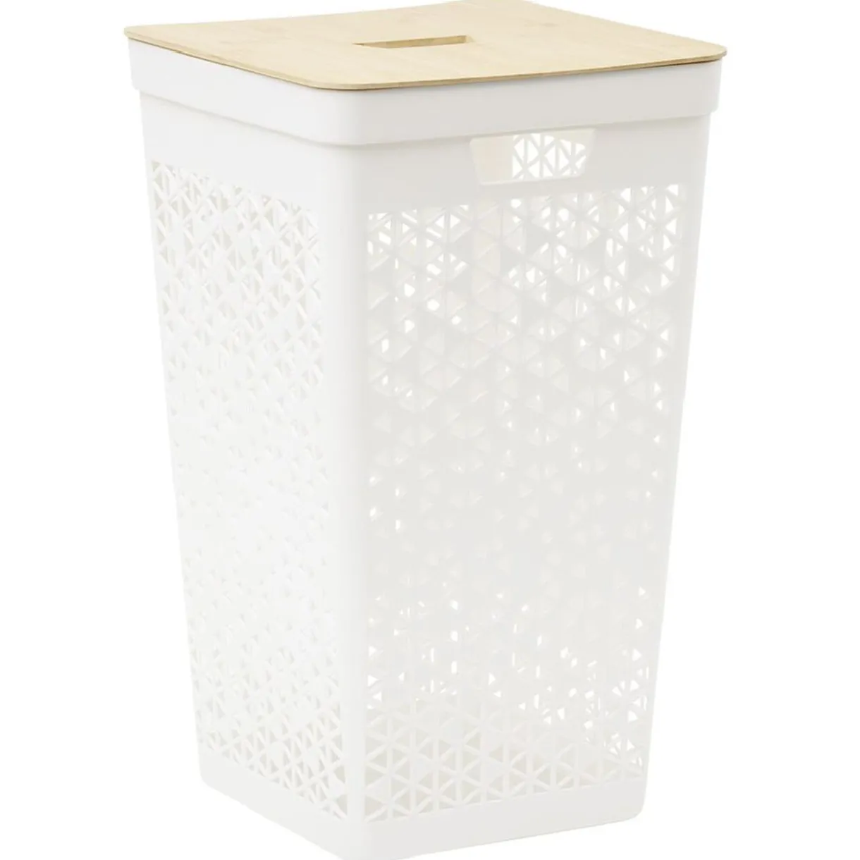 Entretien Du Linge|Gifi Coffre linge 56L couvercle bambou beige