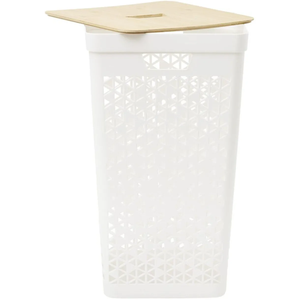 Entretien Du Linge|Gifi Coffre linge 56L couvercle bambou beige