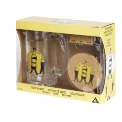 Coffret bière 3 pièces verre décapsuleur et sous-verre - 2 modèles^Gifi New