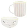 Coffret bol et mug en porcelaine sleepy rose^Gifi Online