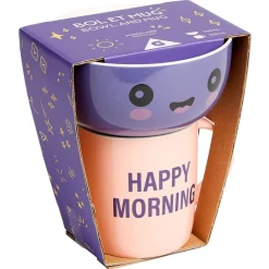 Coffret bol et mug en porcelaine Happy/Bad Morning - 2 modèles^Gifi