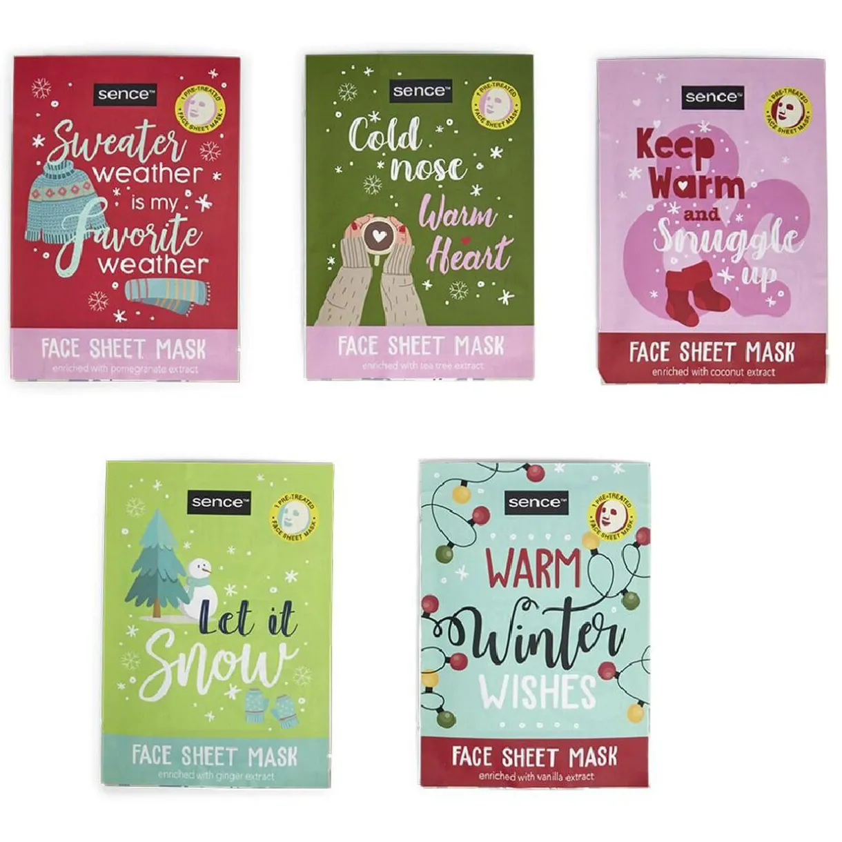 Best Gifi Coffret cadeau 5 masques visage Sence 23ml - Let it Glow