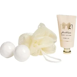 Gifi Coffret cadeau cage de bain 3 accessoires senteur vanille