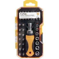 Clearance Gifi Coffret de tournevis à cliquet et douille 30 pièces