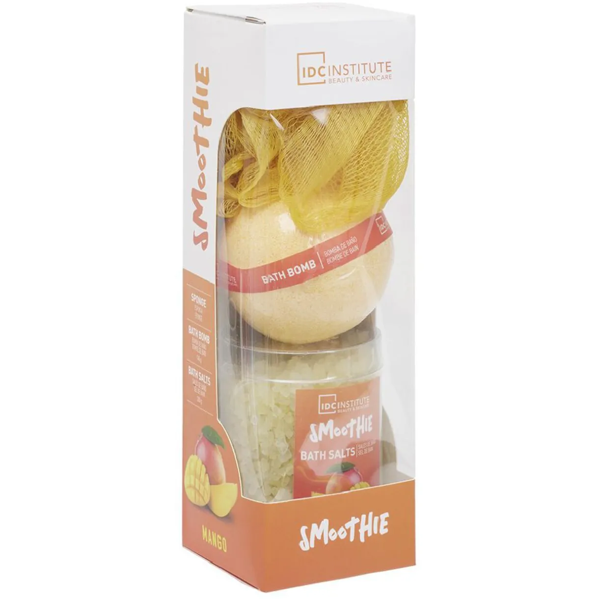 Sale Gifi Coffret fleur de douche bombe et sel de bain senteur smoothie mangue