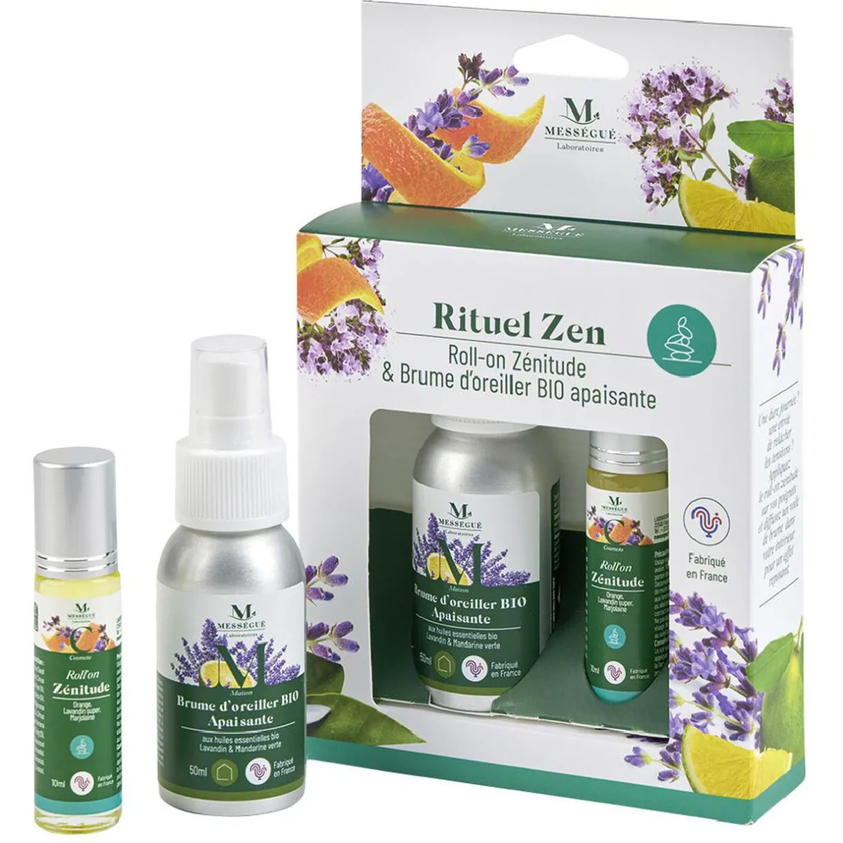 Sale Gifi Coffret Mességué roll-on zénitude et brume d'oreiller Bio apaisante