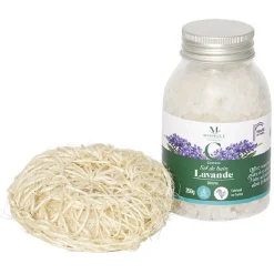 Clearance Gifi Coffret Mességué sel de bain lavande et éponge chanvre 100% naturel