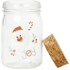 Coffret mini bocal en verre motif Noël couvercle liège x6^Gifi Outlet