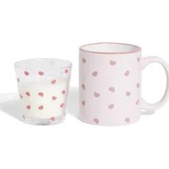 Coffret mug 33cl et bougie motif coeur blanc et rose^Gifi Outlet