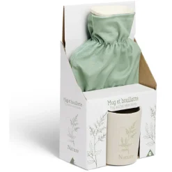 Coffret mug 330ml et bouillotte 600ml nature vert^Gifi Discount