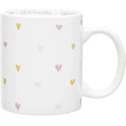 Coffret mug 330ml et tote bag coeur blanc et rose^Gifi Discount