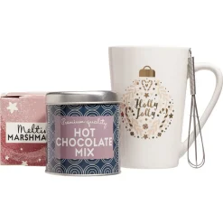 Coffret Mug XXL avec boisson et gourmandises Noël pailleté^Gifi Outlet
