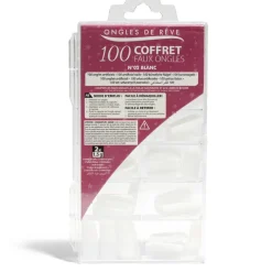 New Gifi Coffret ongles de rêves 100 faux ongles N°2 blanc colle incluse