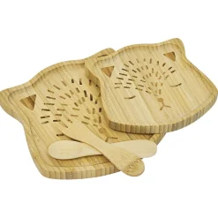 Coffret repas enfant 4 pièces bambou design chat^Gifi Best