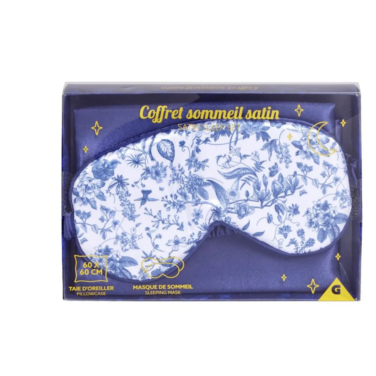 New Gifi Coffret sommeil masque et taie d'oreiller en satin - 2 modèles