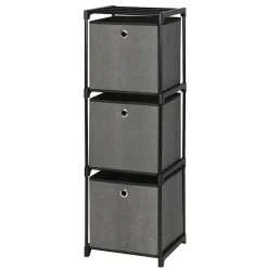 Rangement|Gifi Colonne de rangement en métal avec 3 paniers gris
