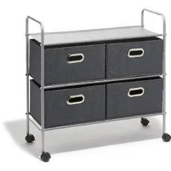 Rangement|Gifi Commode 4 tiroirs à roulettes noire