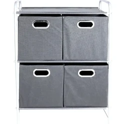 Rangement|Gifi Commode 4 tiroirs noire et grise