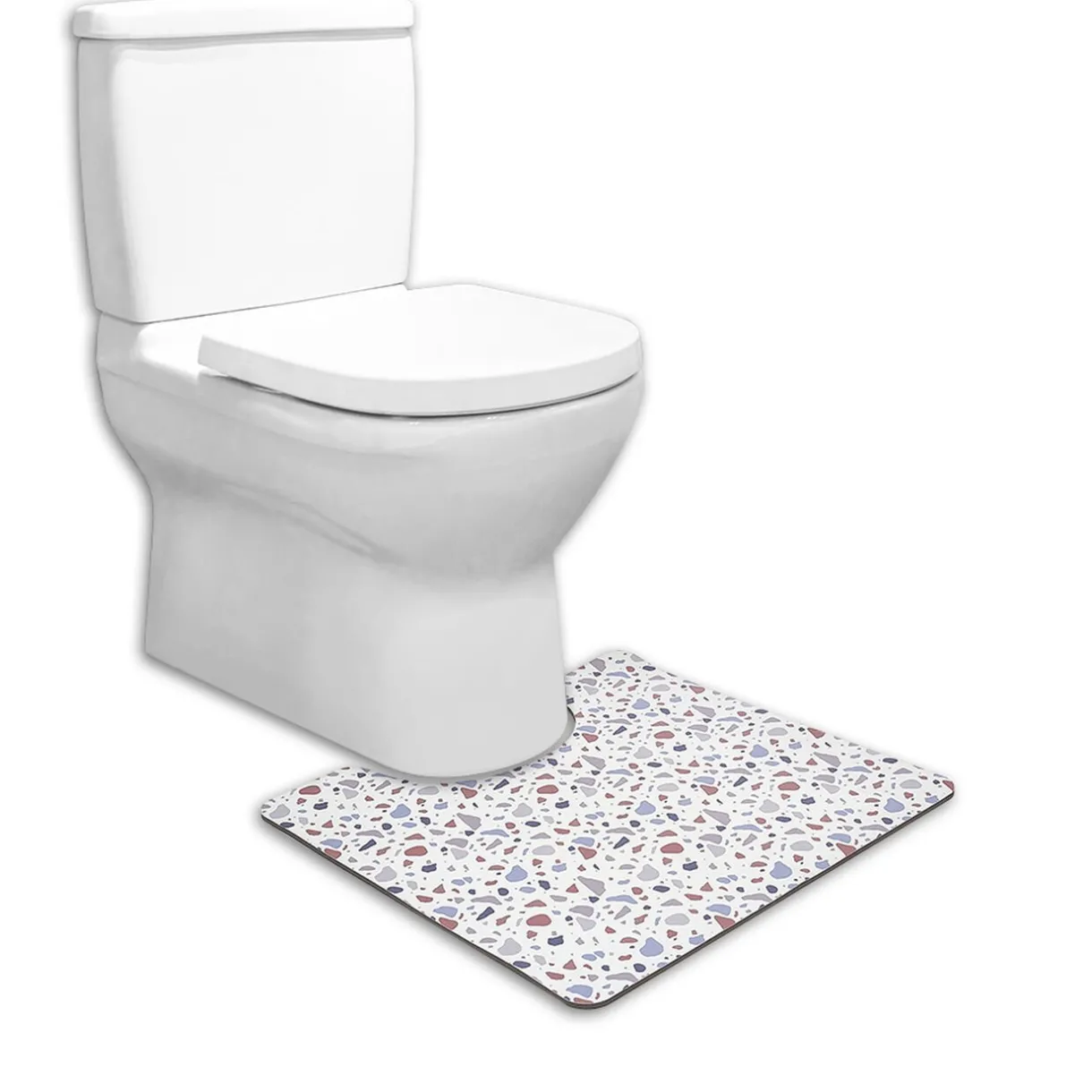 Gifi Contour WC PVC motif terrazzo blanc marron bleu 49,5x15cm