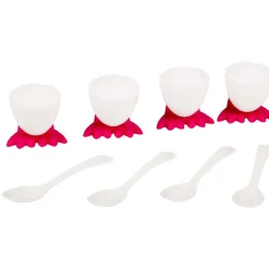 Coquetier en plastique forme oeuf x4^Gifi Online