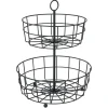Corbeille à fruits 2 niveaux métal noir Ø28xH38cm^Gifi Sale