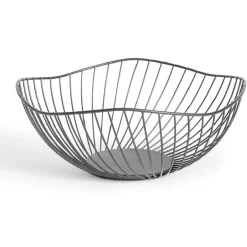 Corbeille à fruits design filaire métal noir Ø25xH12cm^Gifi New