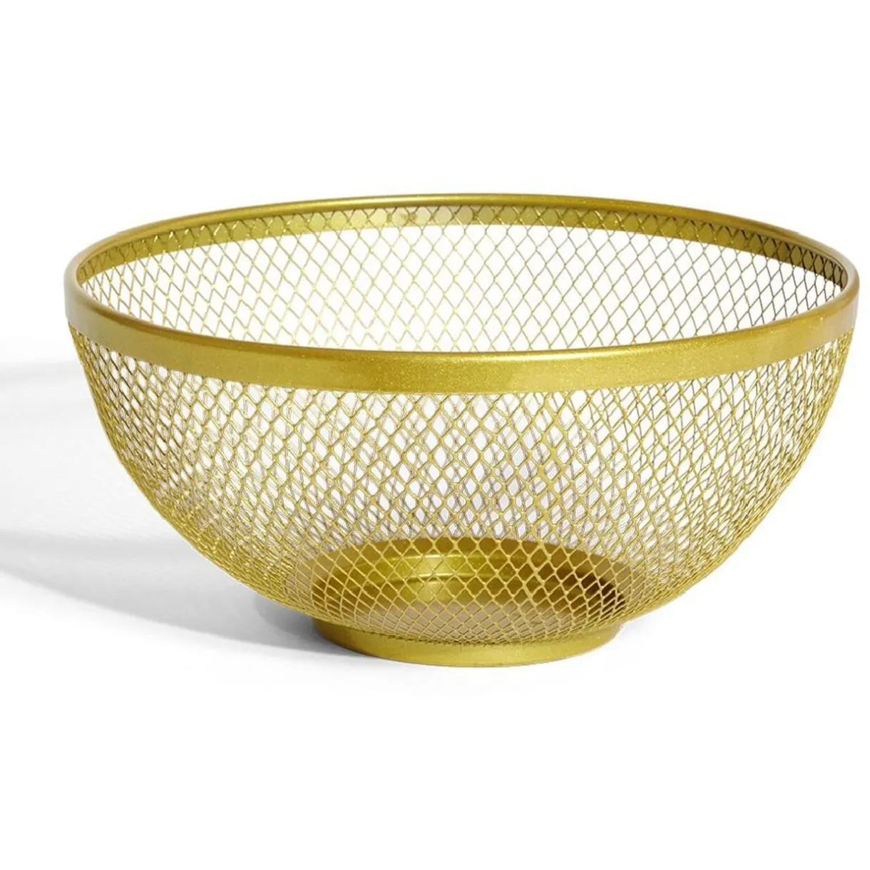 Corbeille à fruits en métal maillage doré Ø26xH13cm^Gifi Online