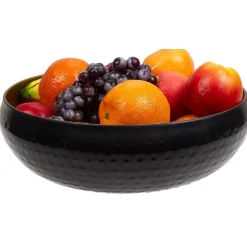 Corbeille à fruits ronde en acier noire et dorée^Gifi Outlet