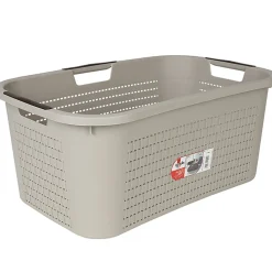 Entretien Du Linge|Gifi Corbeille à linge avec poignées design rotin taupe 40 L