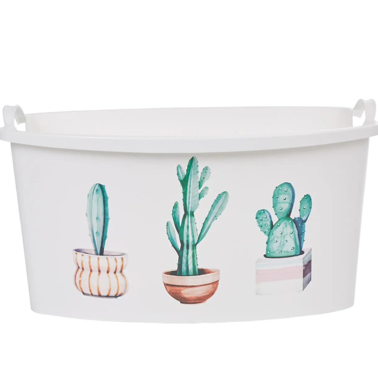 Entretien Du Linge|Gifi Corbeille à linge blanche design cactus 42 L