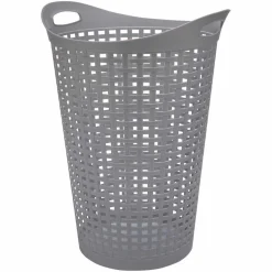 Entretien Du Linge|Gifi Corbeille à linge cylindrique effet tressé 60 L