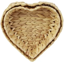 Rangement|Gifi Corbeille forme coeur jacinthe d'eau tressée x2