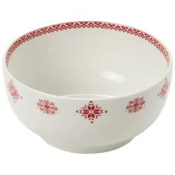 Coupelle en porcelaine blanche motif Noël flocons rouges^Gifi Online