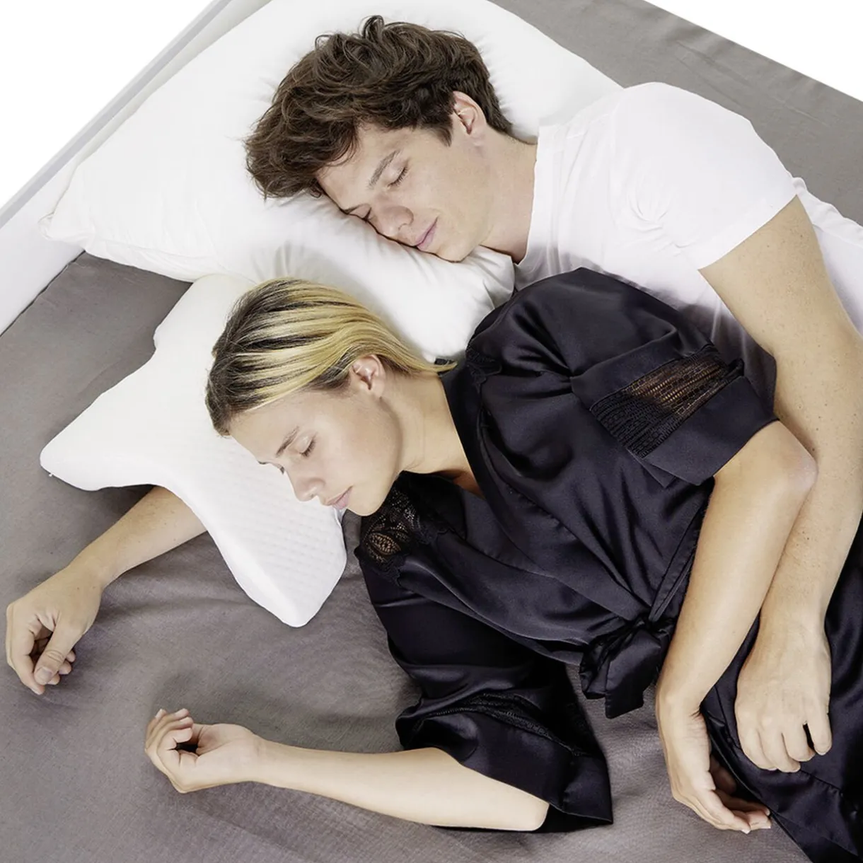 Outlet Gifi Coussin mémoire de forme oreiller incurvé blanc 36x30xH13cm