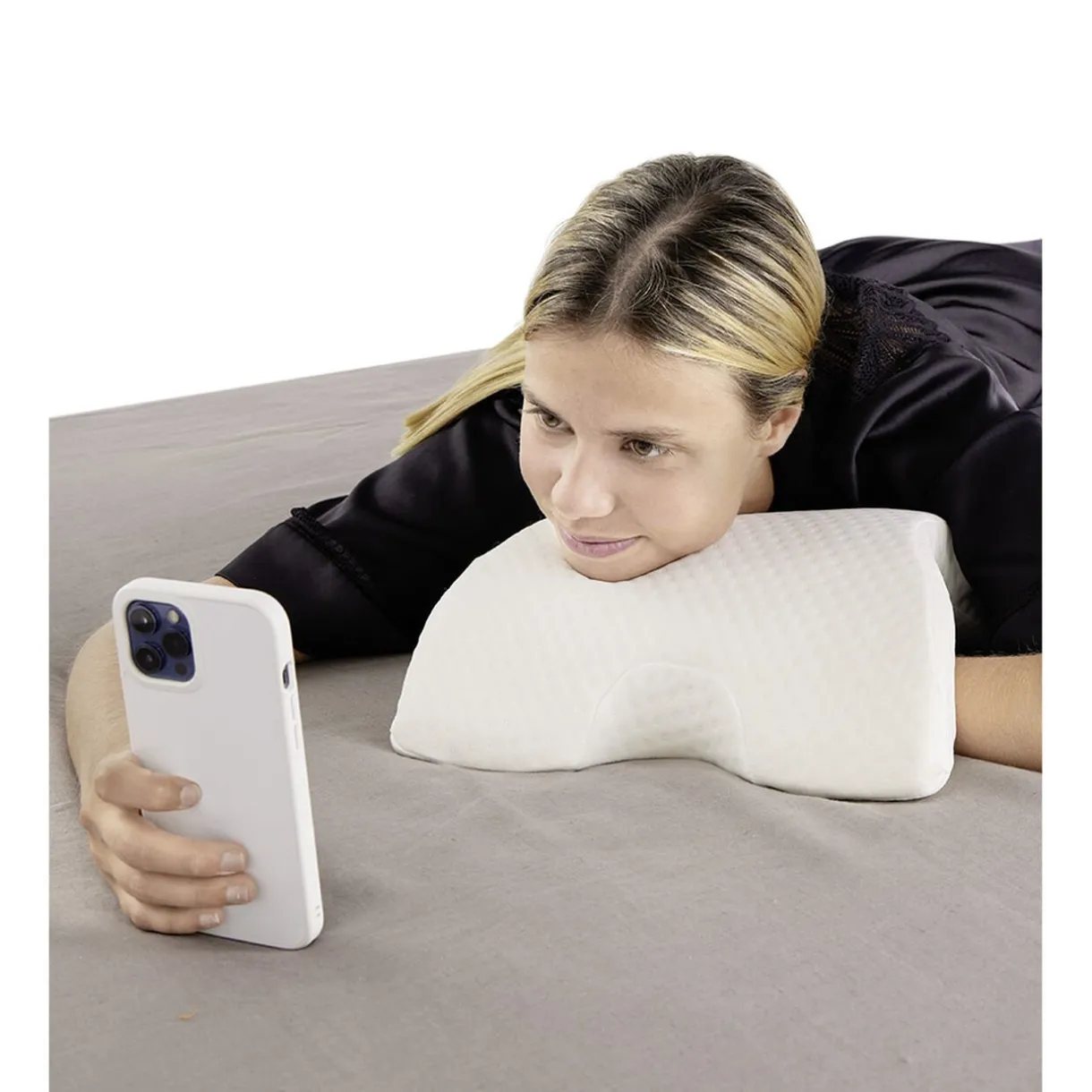 Outlet Gifi Coussin mémoire de forme oreiller incurvé blanc 36x30xH13cm