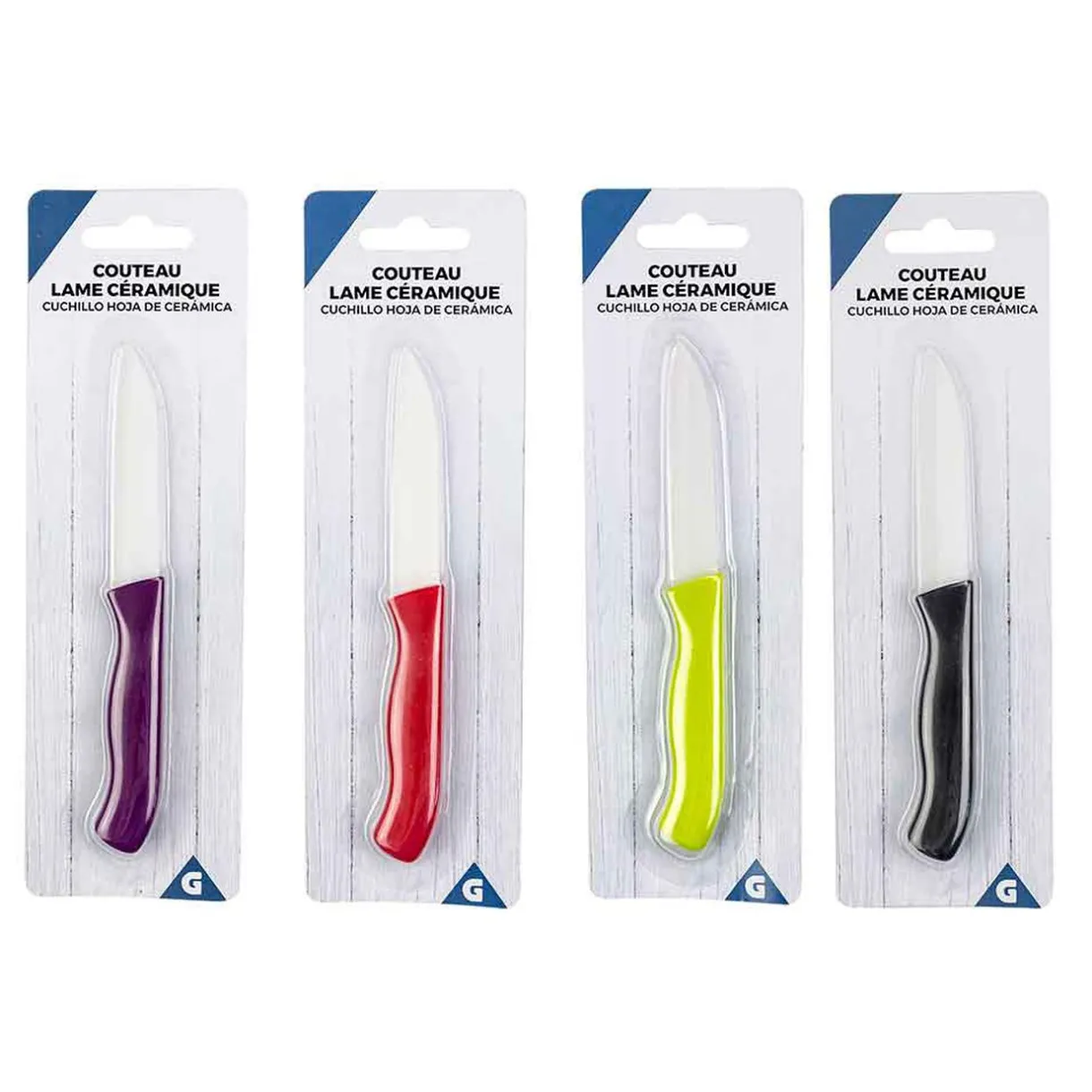 Couteau avec lame en céramique manche coloré^Gifi Hot